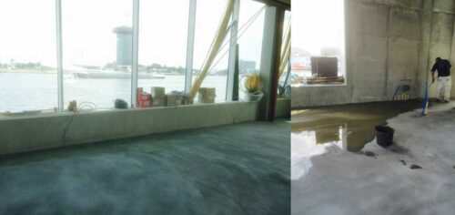 Storten van een betonvloer IJdok Amsterdam