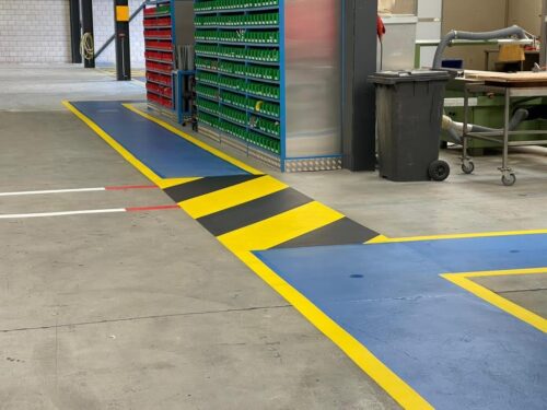 Belijning aanbrengen industrievloer Kronenberg