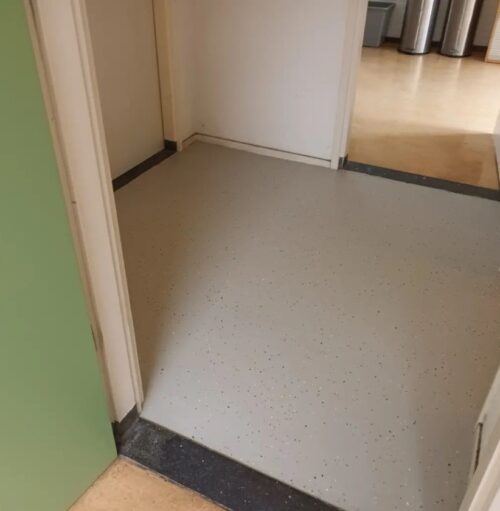 Nieuwe flakes toiletvloer Zetten