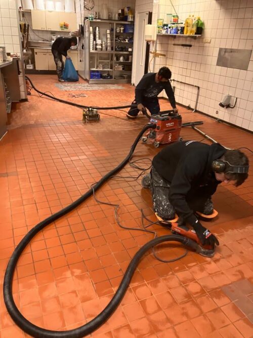 Keukenvloerrenovatie pannenkoekenrestaurant Doesburg